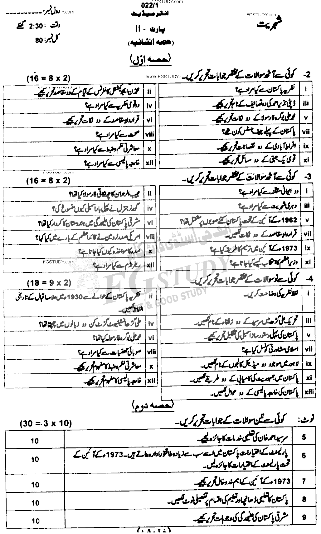 12th Class Civics Past Paper 2022 Ajk Board Subjective