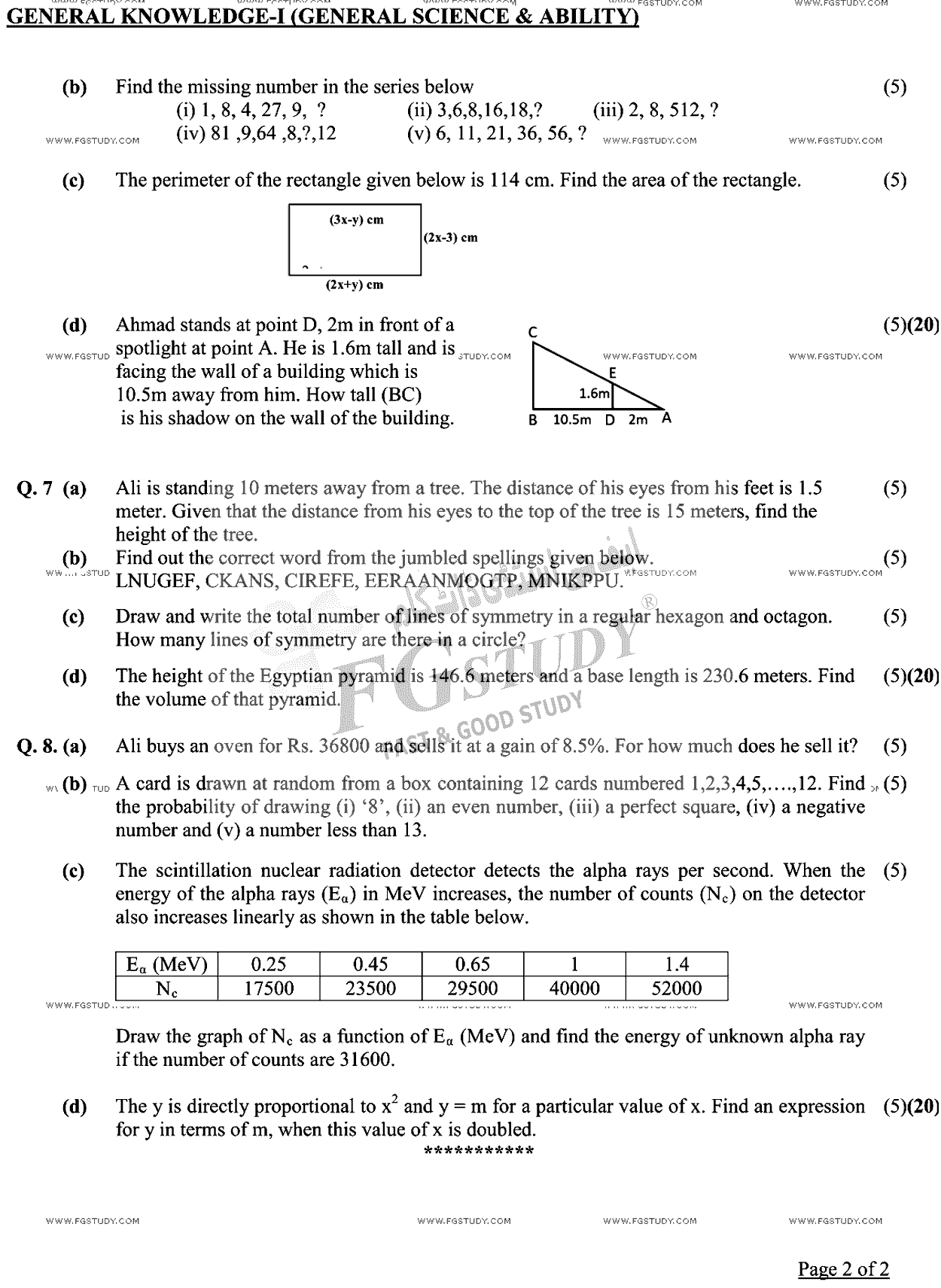 CSS General Knowledge 1 General Science And Ability Past Paper 2023 Federal Public Service Commission