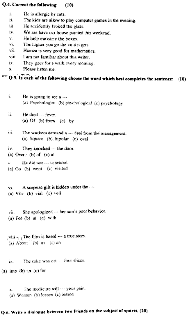 LLB Part 1 English 1 Past Paper 2018 Punjab University