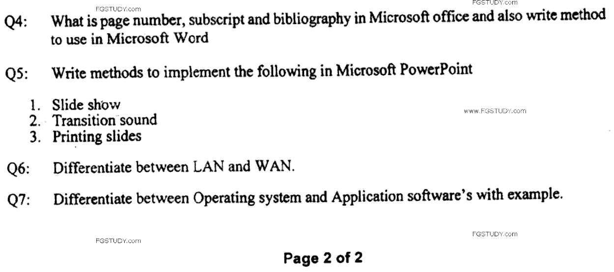 LLB Part 2 It Skills Past Paper 2019 Punjab University
