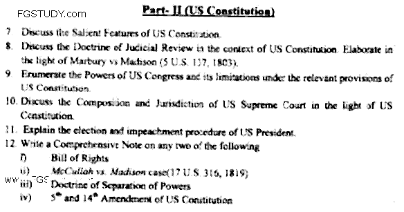 LLB Part 3 Constitutional Law 1 Past Paper 2019 Punjab University