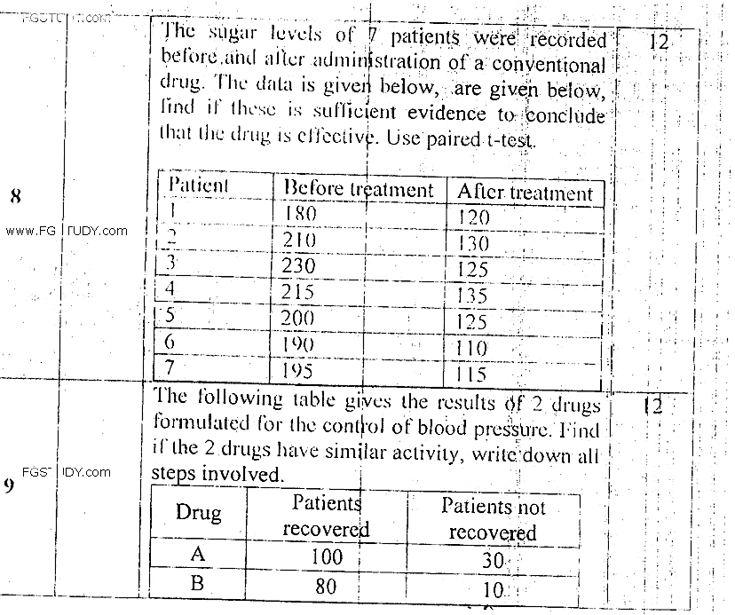 MSc Part 1 Zoology Genetics And Biostatistics Past Paper 2018 Punjab University Subjective