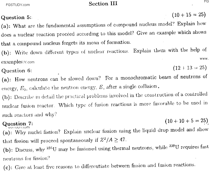 MSc Part 2 Physics Statistical Physics Past Paper 2018 Punjab University Subjective