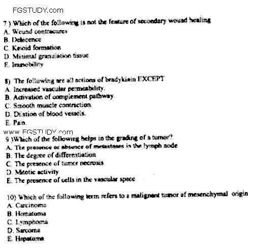 Doctor of Pharmacy Pathology Past Paper 2018 Punjab University Objective