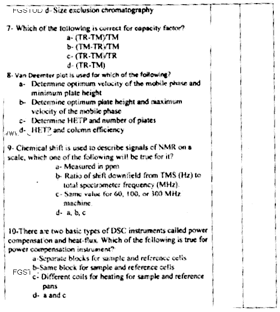 Doctor of Pharmacy Pharmaceutical Chemistry 2 Instrumentation Past Paper 2015 Punjab University Objective