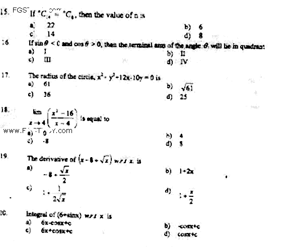 Doctor of Pharmacy Pharmacy Practice 1 Pharmaceutical Mathematics And Biostatistics Past Paper 2018 Punjab University Objective