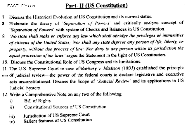LLB Part 1 Constitutional Law 1 Past Paper 2019 Punjab University