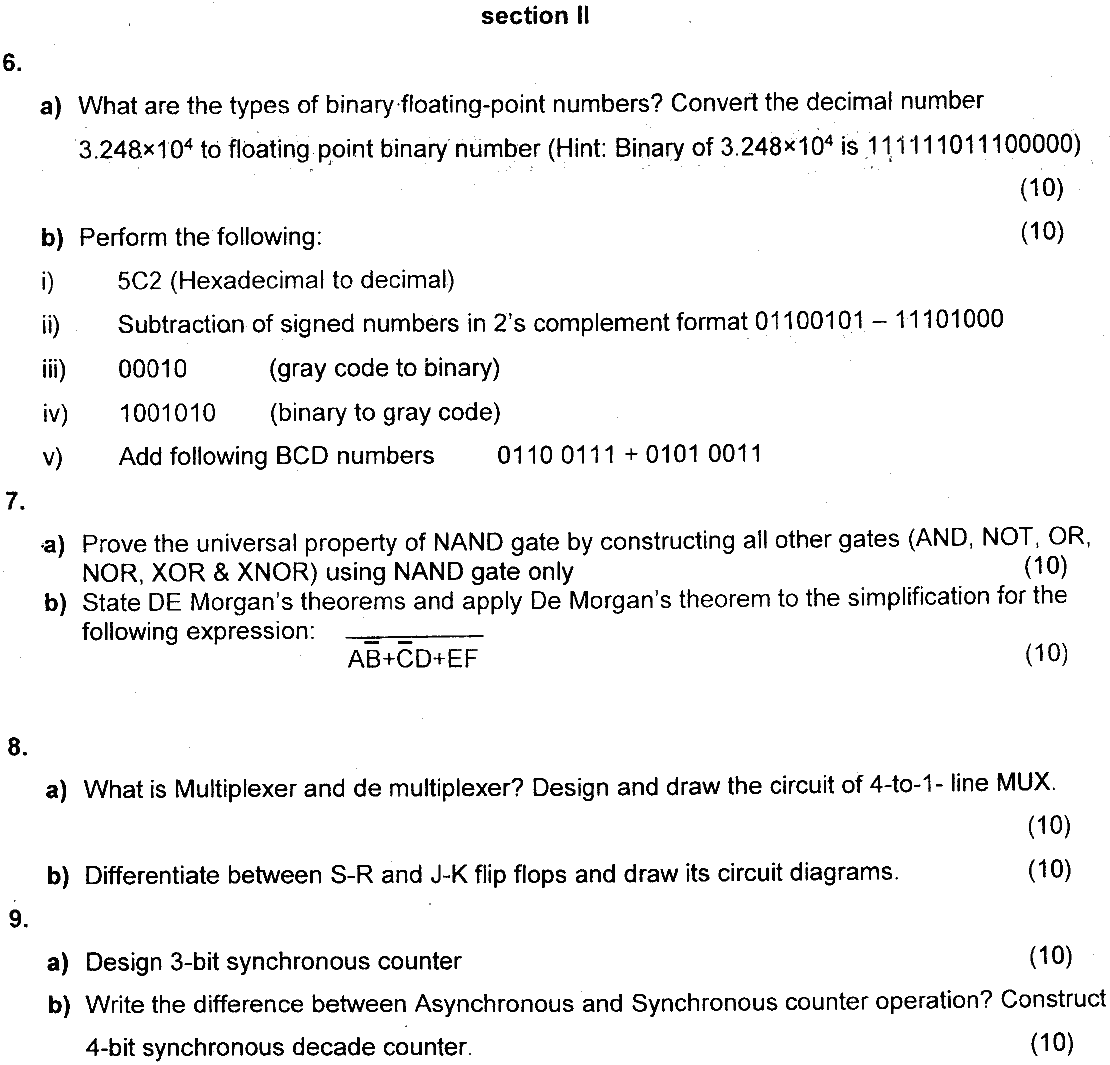 MSc Part 1 Space Science Electronics Past Paper 2019 Punjab University Subjective